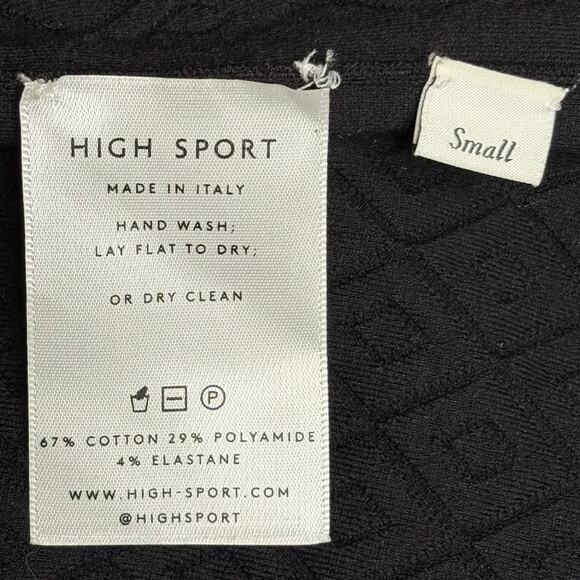 High Sport Black Leo Diamond Jacquard Bodycon Stretch Cotton Midi Skirt - Picture 5 of 7